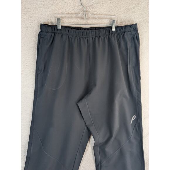 Saucony Sweatpants Womens 2XL Black Elastic Waist Ankle Zip Pockets Gym Workout - Picture 9 of 16